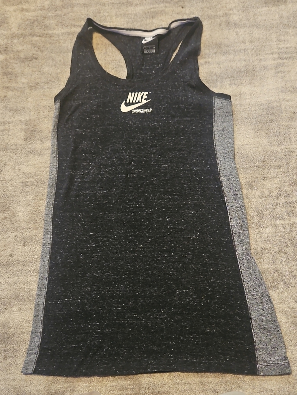 Nike Black Heather Racerback Mini Dress with Gray Side Panels